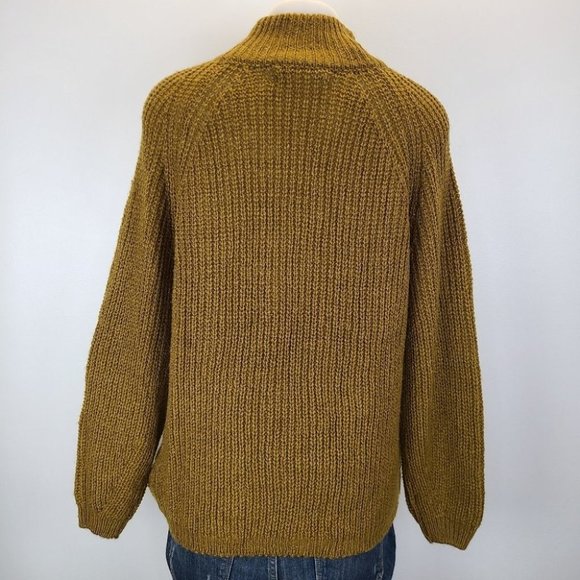 Cupcakes and Cashmere Griffith Vintage Gold Green Chunky Knit Sweater Small - Picture 9 of 15